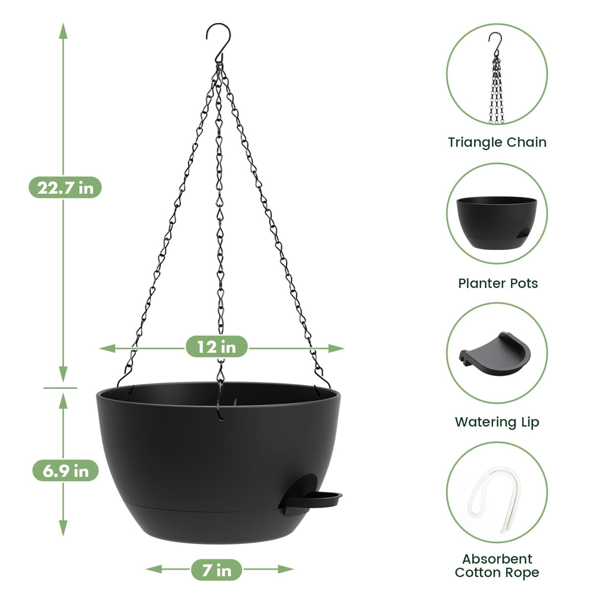 AHJZO self-watering indicator shows water level for simple monitoring.