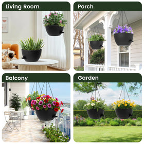 AHJZO versatile hanging pots suit porches and balconies for greenery display.