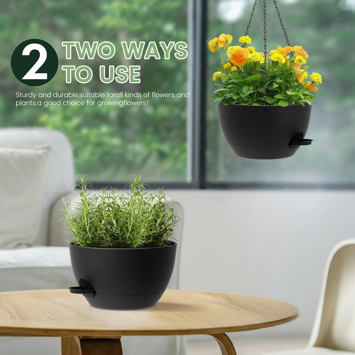 AHJZO weather-resistant plastic stands up to outdoor conditions while staying lightweight.