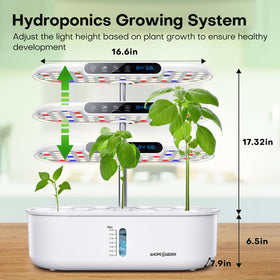 Ahopegarden hydroponics 5L water tank ensuring longer intervals between refills.