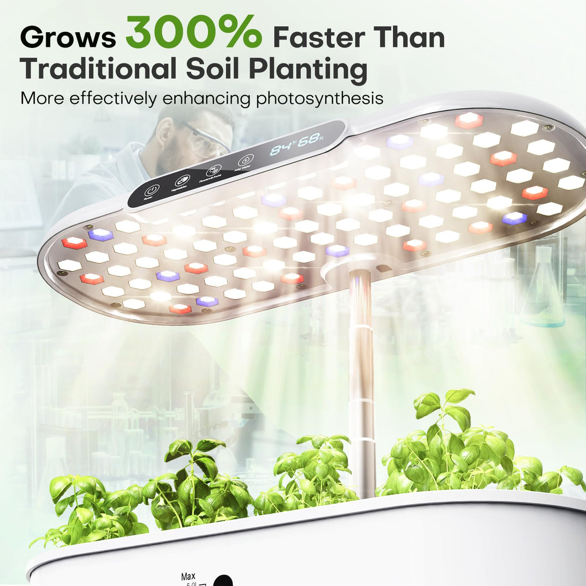 Ahopegarden hydroponics quiet pump keeps the space peaceful.
