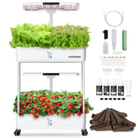 Ahopegarden hydroponics system frame assembly in a compact kitchen setup
