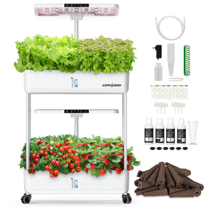 Ahopegarden hydroponics system frame assembly in a compact kitchen setup