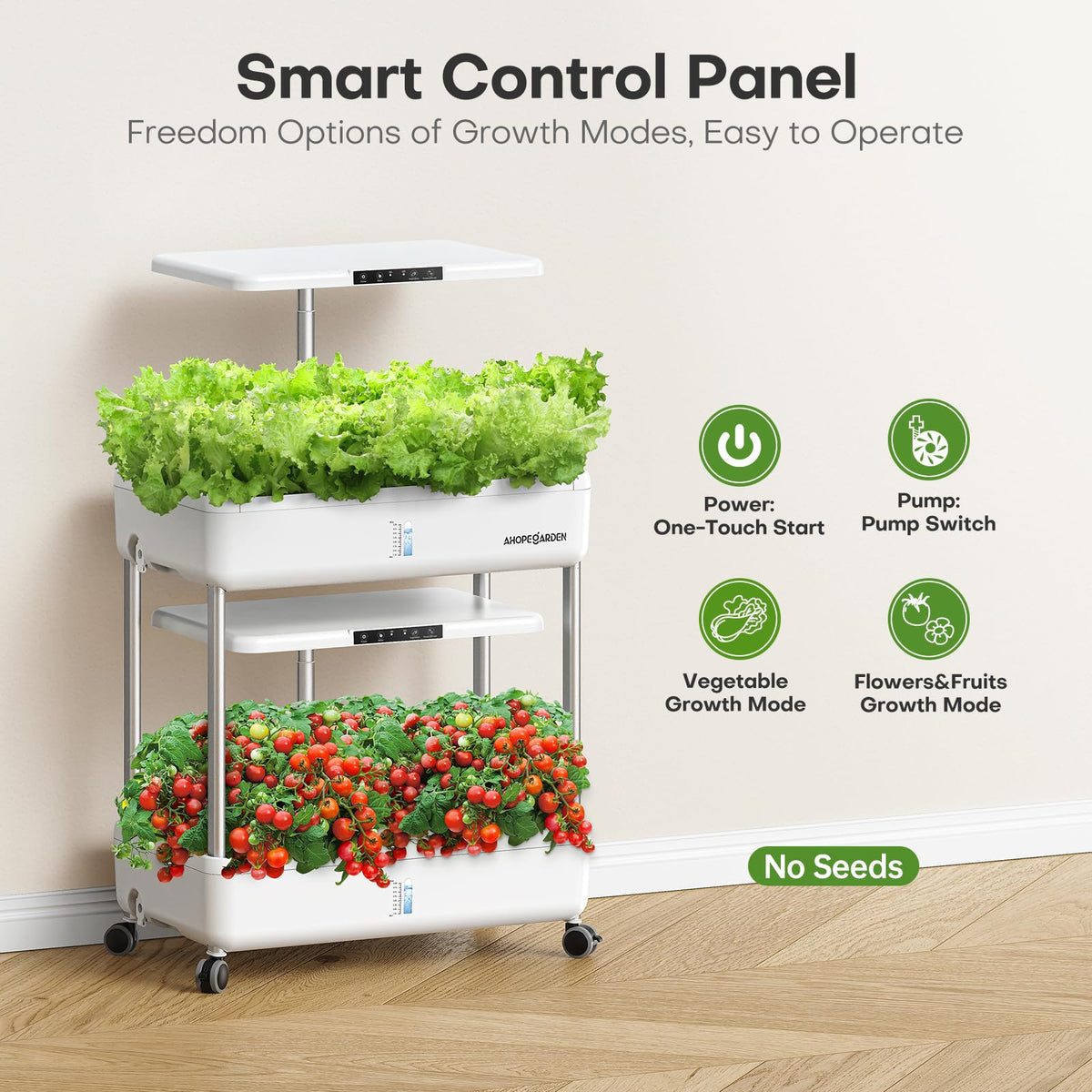 Ahopegarden hydroponics system two-tanks design enables diverse crops