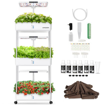 Ahopegarden indoor hydroponics system with 66 pods enables year-round herb growth in compact urban kitchens.