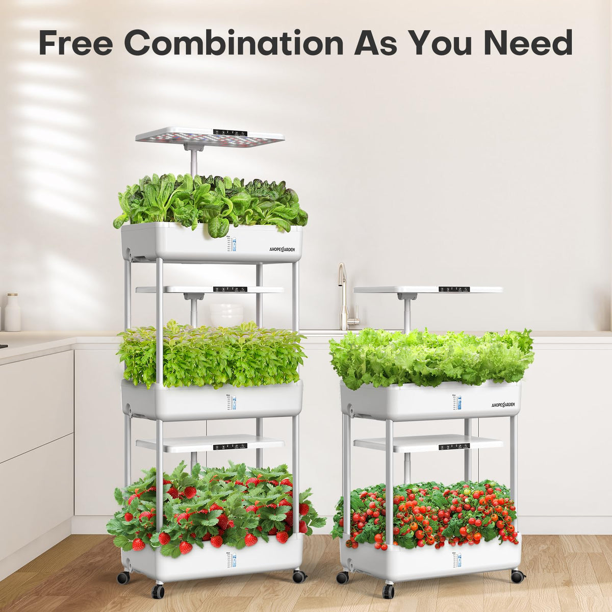 Ahopegarden kitchen hydroponics system for balcony farming and family gardening.