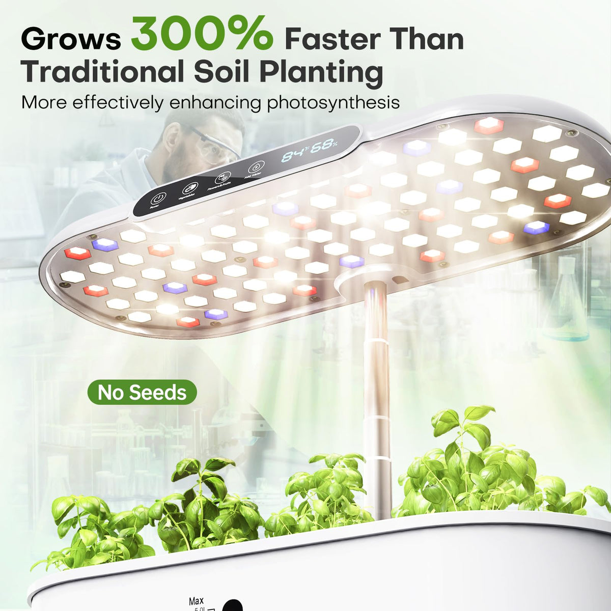 Ahopegarden LCD display shows real time temperature and humidity