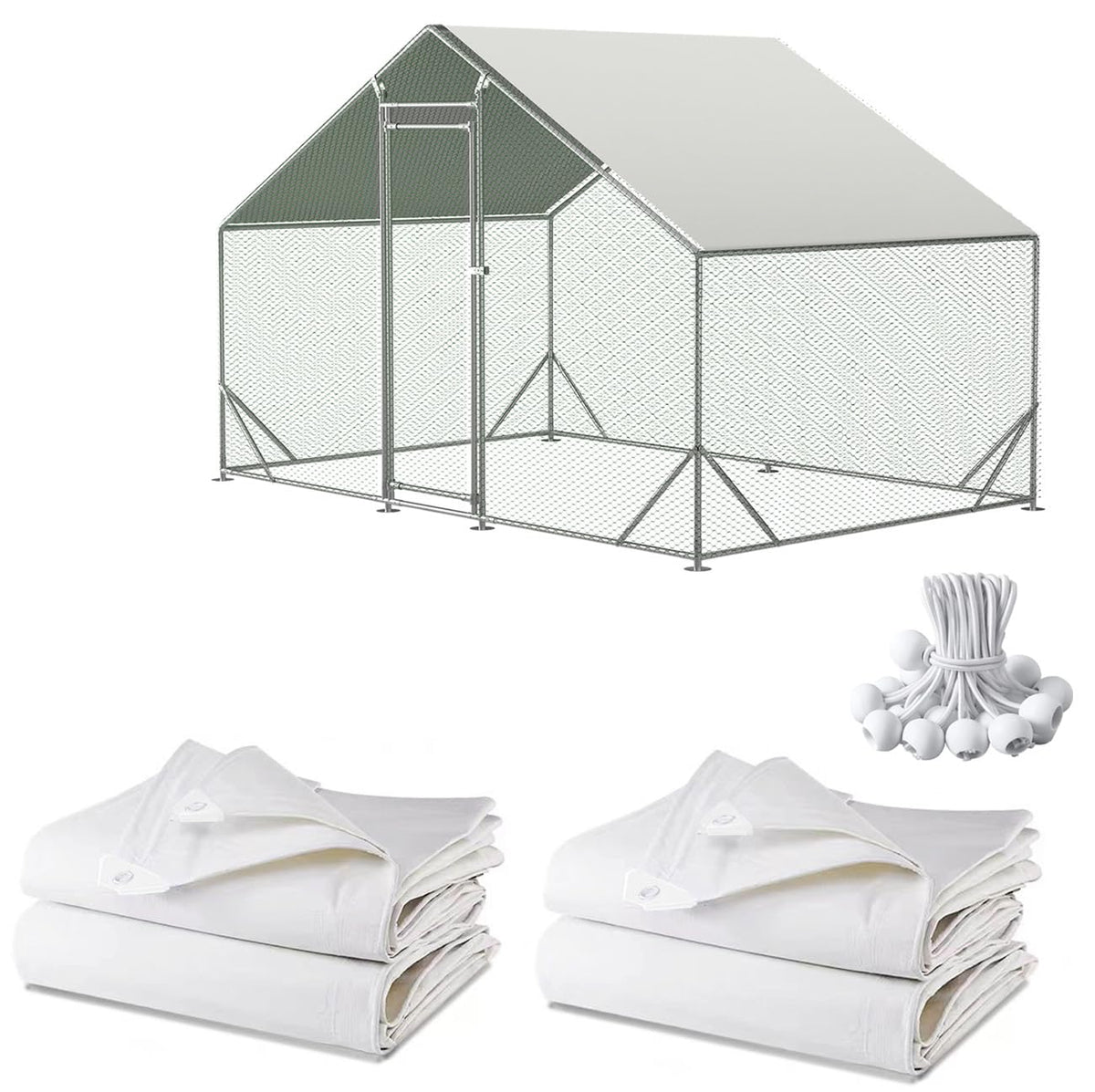 Ahpuhtan chicken coop cover offering waterproof and UV protection for outdoor runs