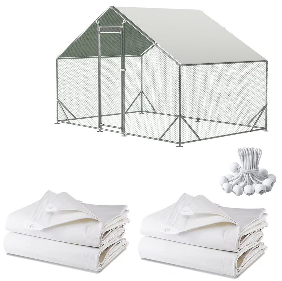 Ahpuhtan chicken coop cover offering waterproof and UV protection for outdoor runs