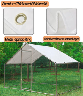 Ahpuhtan chicken coop cover showing easy installation process