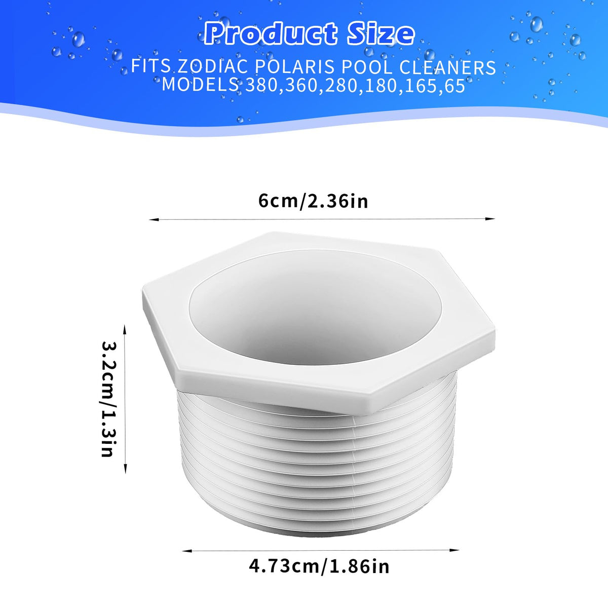 AHQiZFX Polaris 380 compatibility wall fitting ensures a tight, leak-free seal