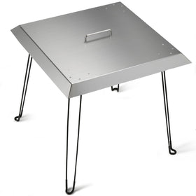 AHUAWA Fire Pit Heat Deflector directs heat downward for even warmth.