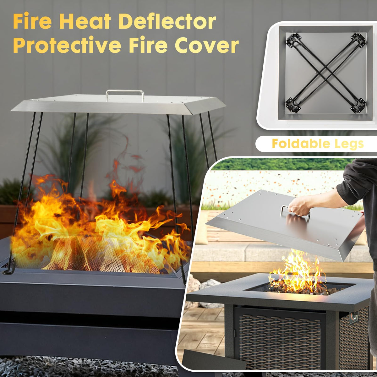 AHUAWA Protective cover mode shields the pit from rain and debris.