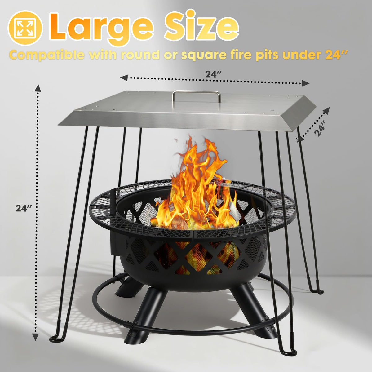 AHUAWA Sturdy stainless steel construction withstands heat and weather.
