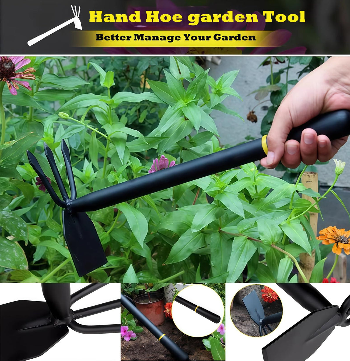 AHUDKKY hoe compact design easy to carry for on-the-go gardening
