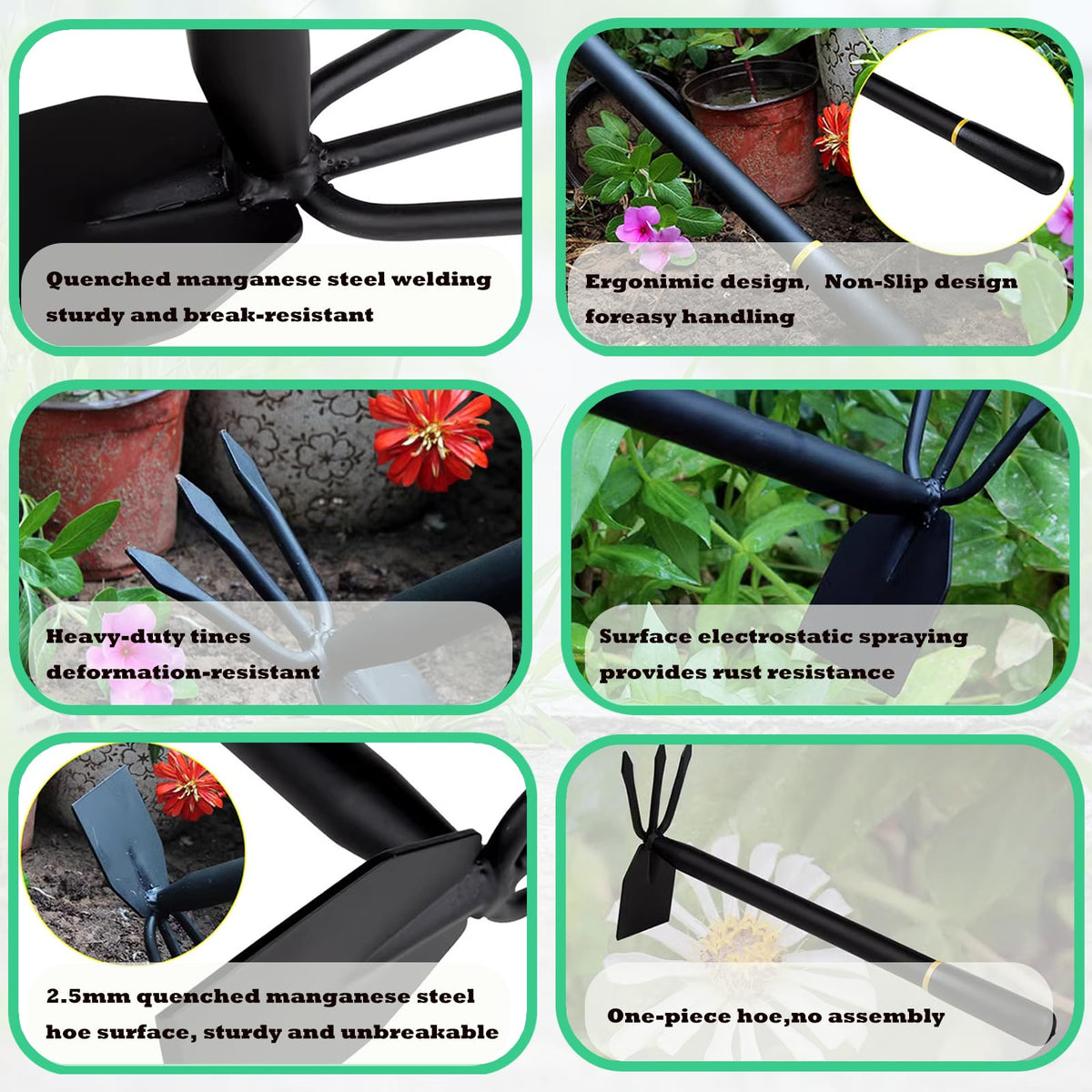 AHUDKKY manganese steel construction promises durability for long-term garden use