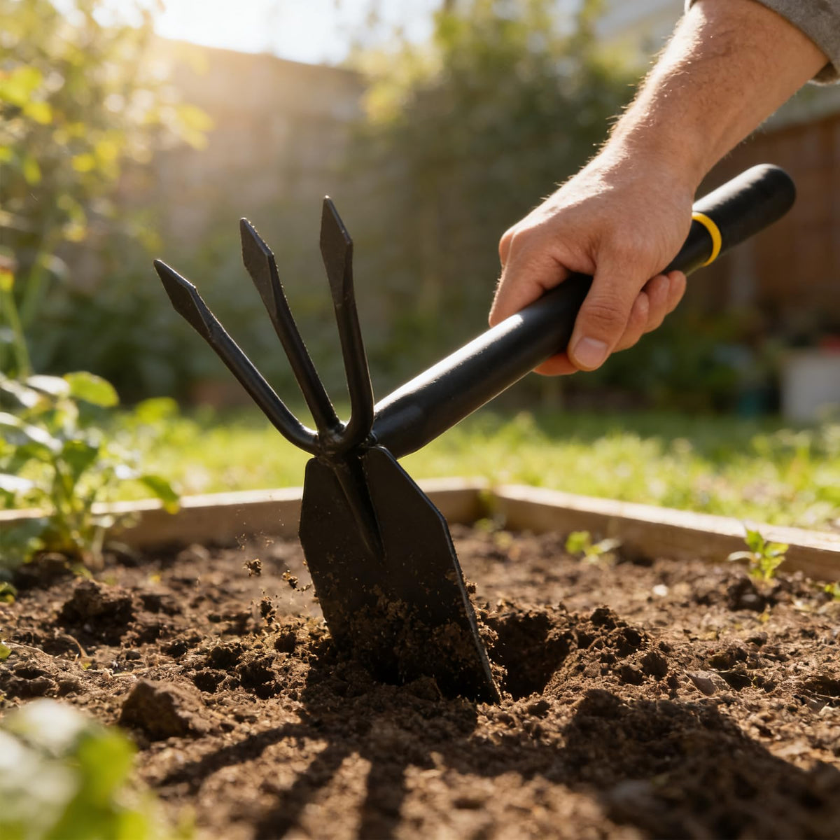 AHUDKKY soil loosening tool supports thriving garden beds and healthy roots