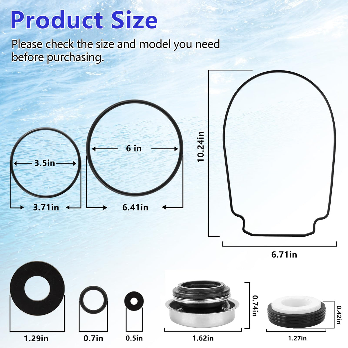 Ahuliao Pentair drain plug O-Ring 2-pack for flexible sealing options