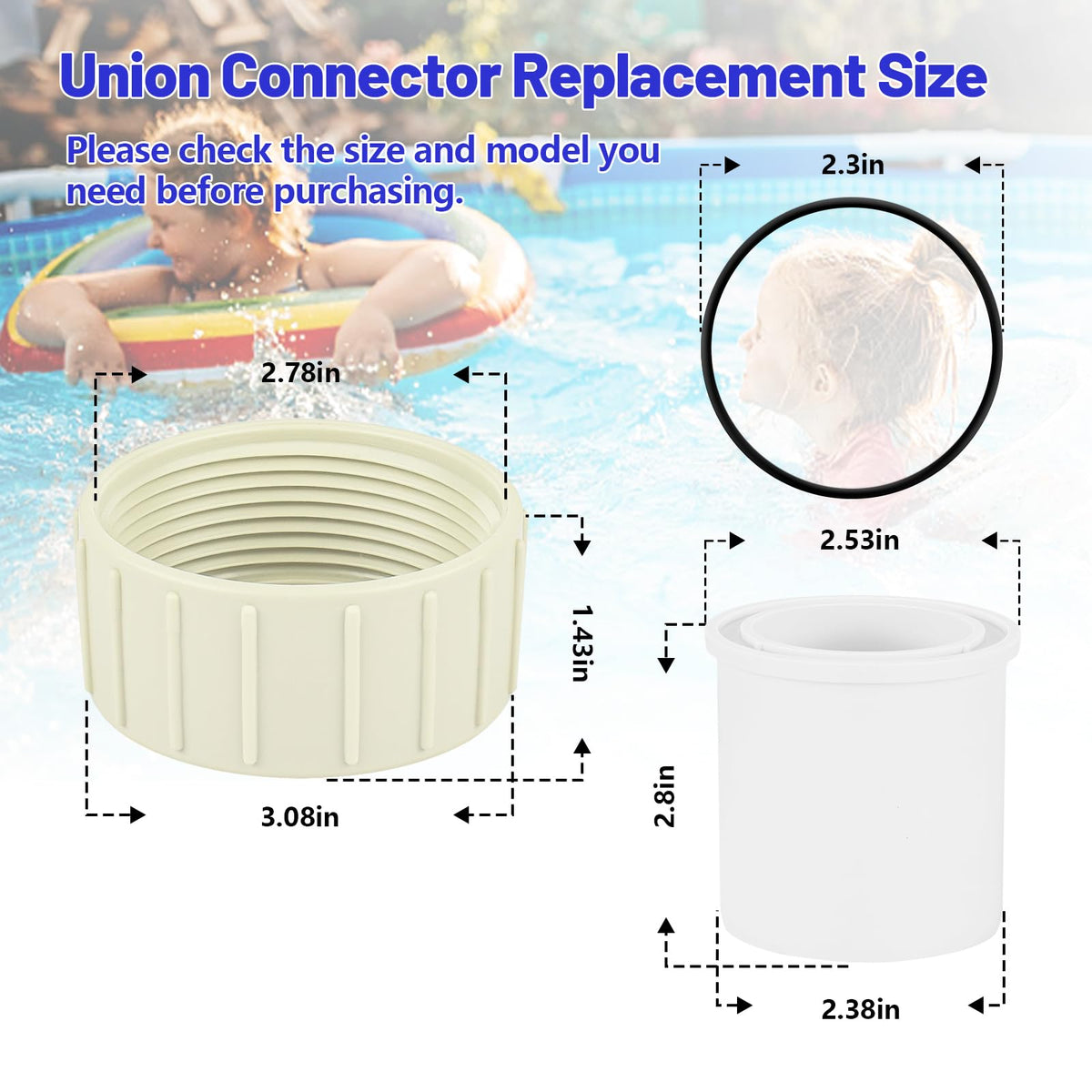 Ahuliao Pentair SuperFlo union kit replacement for reliable connections