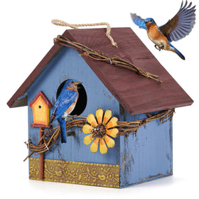AHUONEL hanging bird house streetlight design attracts garden birds