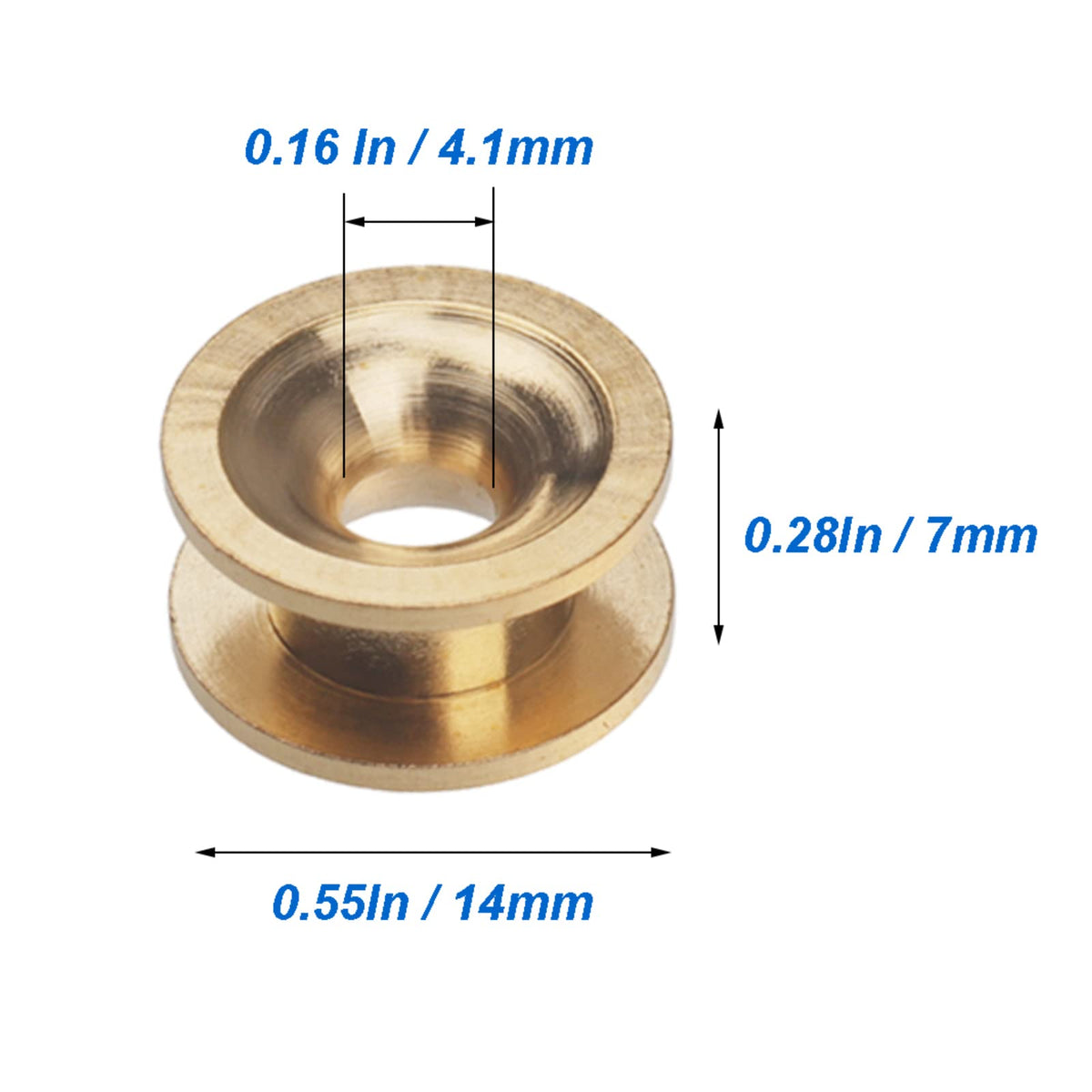 A.I.FORCE brass eyelet closeup on a trimmer head showing sturdy construction.