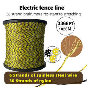 Six stainless steel strands for reliable conductivity in AI.YUYU polywire.