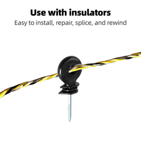 UV-stabilized polymer webbing protects AI.YUYU polywire outdoors.