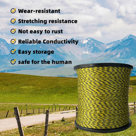 Versatile AI.YUYU polywire for horse, dog, and goat fencing needs.