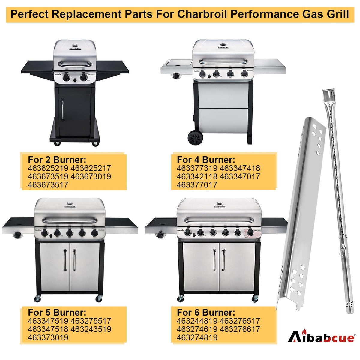 Aibabcue igniters ready for quick ignition on Charbroil grill.