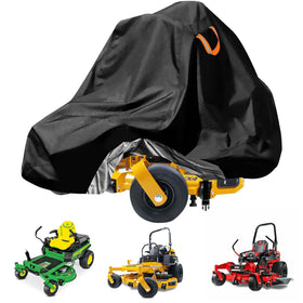 Aibiley zero-turn mower cover, front view, snug up to a 60-inch deck protects the mower exterior.