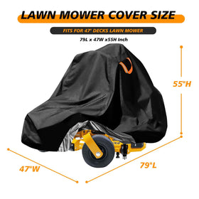 Aibiley mower cover side view showing weatherproof fabric for outdoor protection.