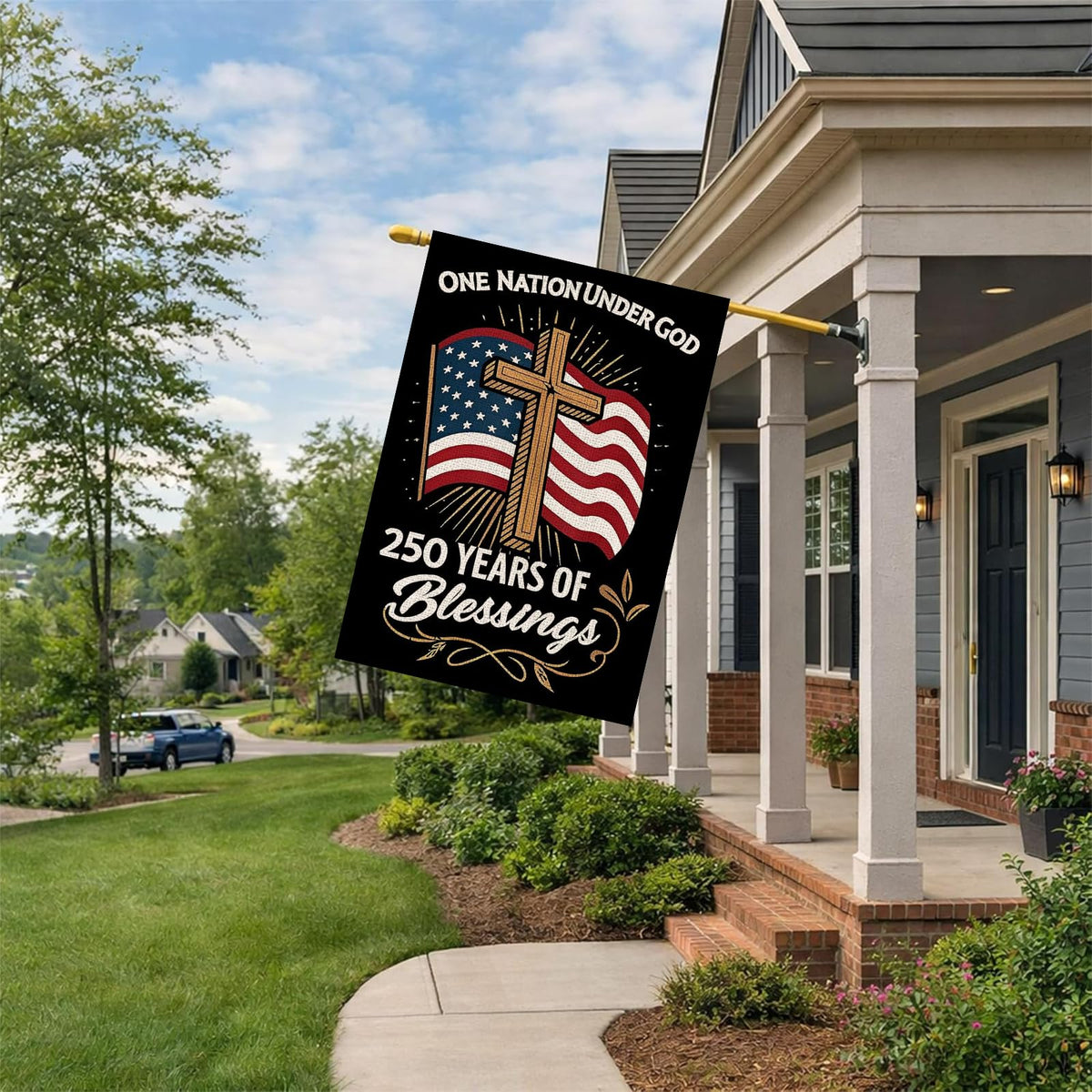 AIBOLYNE double-sided burlap flag delivers vibrant color from both sides outdoors.