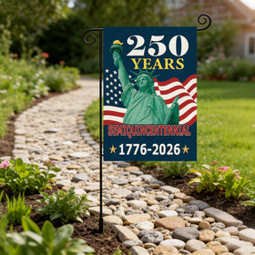 AIBOLYNE Statue of Liberty and flag graphic flag for festive display