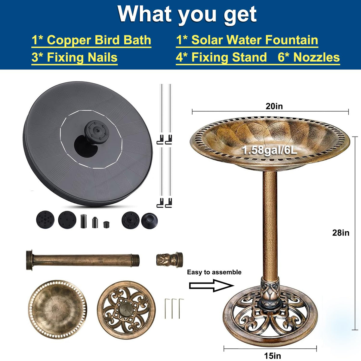 Aiddwrron Bird Bath kit is detachable for simple setup and compact storage.