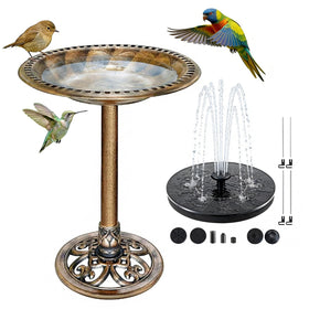 Aiddwrron Bird Bath outdoor 28inch tall enhances garden focal point and attracts visiting birds.