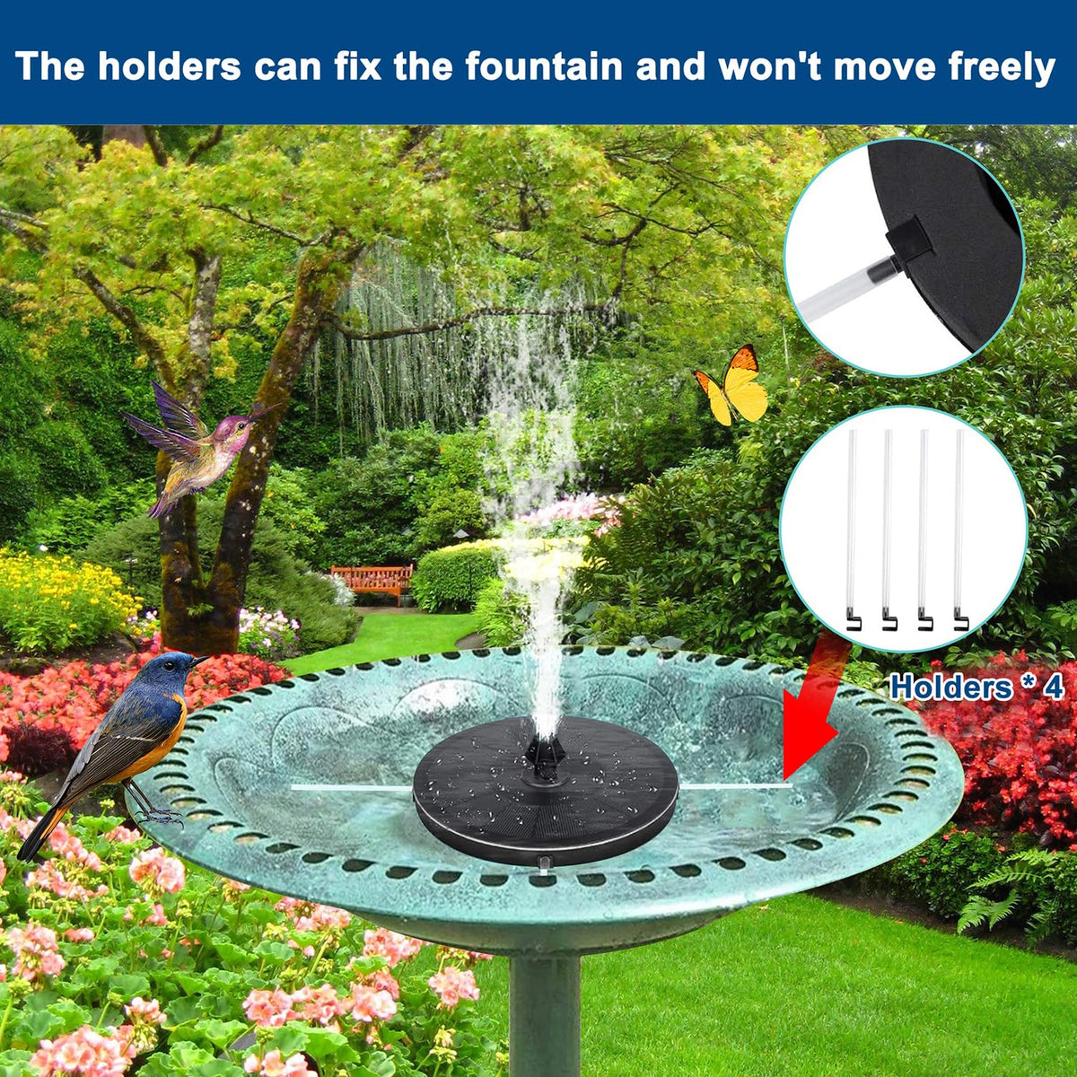 Aiddwrron Bird Bath made of polyresin is lightweight, rust resistant, and easy to reposition.