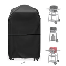 Aidetech Grill Griddle Cover front view protects Charbroil Bistro Pro from rain and sun.