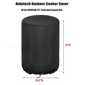 Aidetech cover shown with windproof bottom and secure drawstring