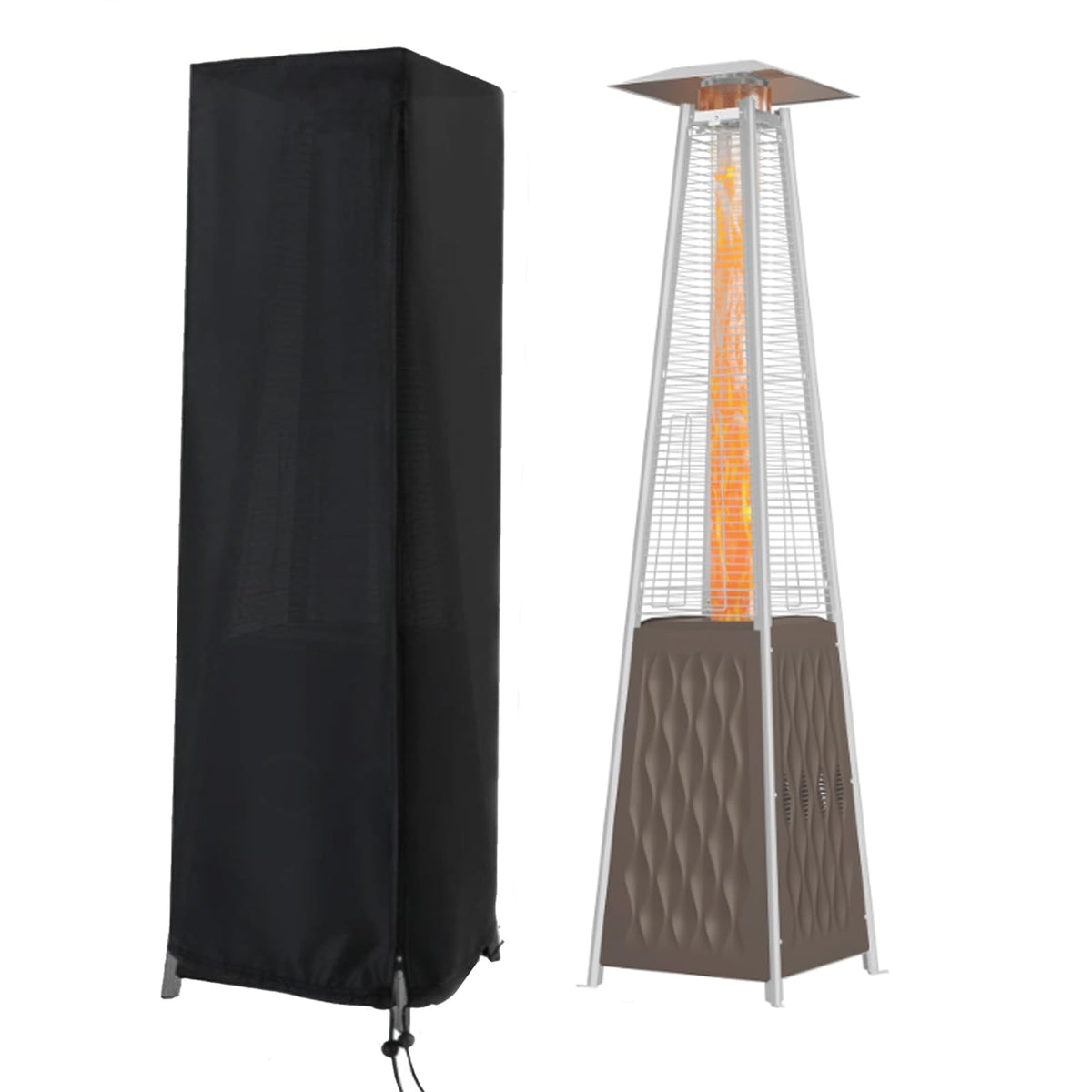 Aidetech patio heater cover protects the 87h-21w-24d heater from rain and sun, extending outdoor use.