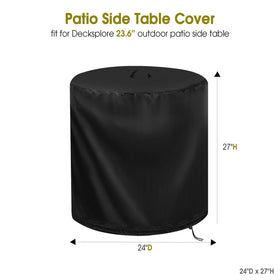 Aidetech Patio Table Cover with drawstring bottom secures wind-prone setups.
