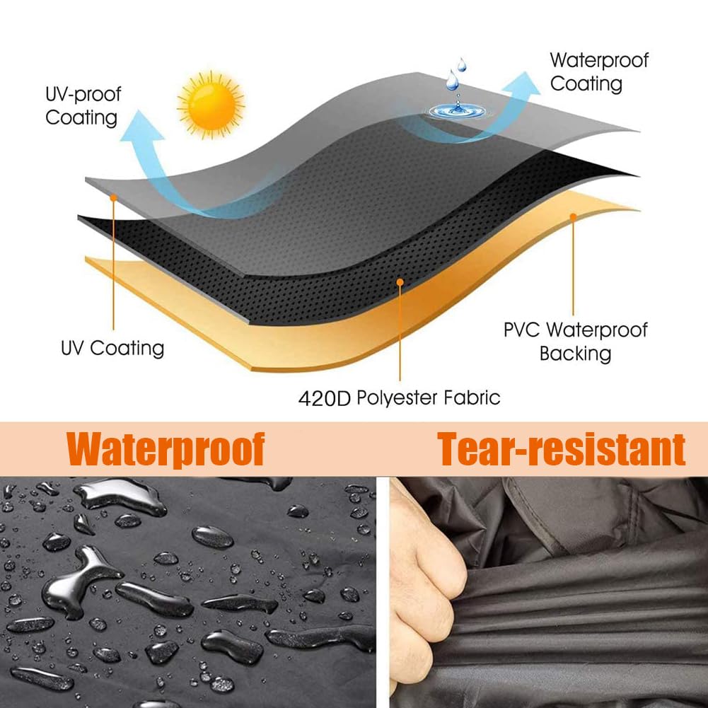 Aidetech silver undercoated waterproof fabric cover provides full coverage against moisture.