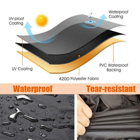 Aidetech silver undercoated waterproof fabric cover provides full coverage against moisture.
