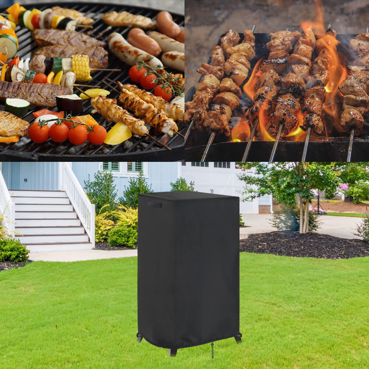 Aidetech Smoker Cover all-weather protection against sun rain and snow.