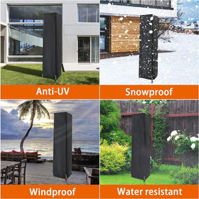 Aidetech universal fit square heater cover accommodates many outdoor heater models.