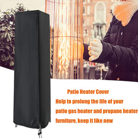 Aidetech windproof patio heater cover keeps the unit in place during breezy evenings.