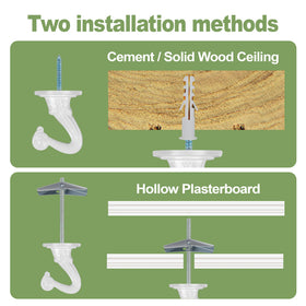 Aidoclip ceiling swag hook set with screws and bracket shown for easy installation