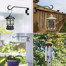 Aidoclip outdoor wall hook supporting hanging plants and decorations.