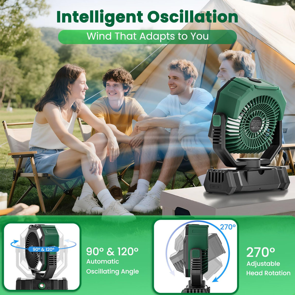 Remote control for convenient adjustments on the AIEPOCH misting camping fan.