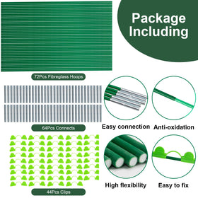 Aierden 12 sets of 8ft greenhouse hoops for versatile tunnel configurations