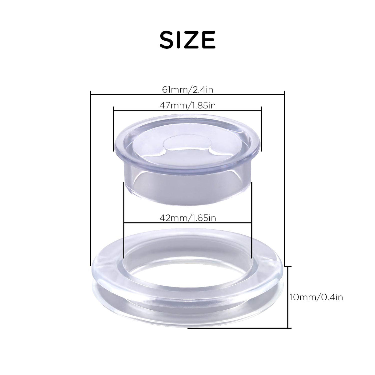 AIEX plastic cap sealing a 2-inch table hole for a clean look